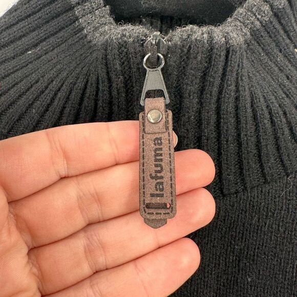 LAFUMA mens wool blend sweater Quarter‎ Zip lined black Windstopper large - Picture 4 of 13